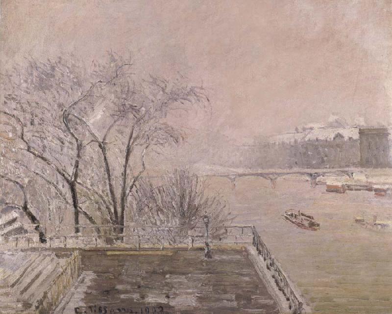 Camille Pissarro The Louvre under snow Germany oil painting art